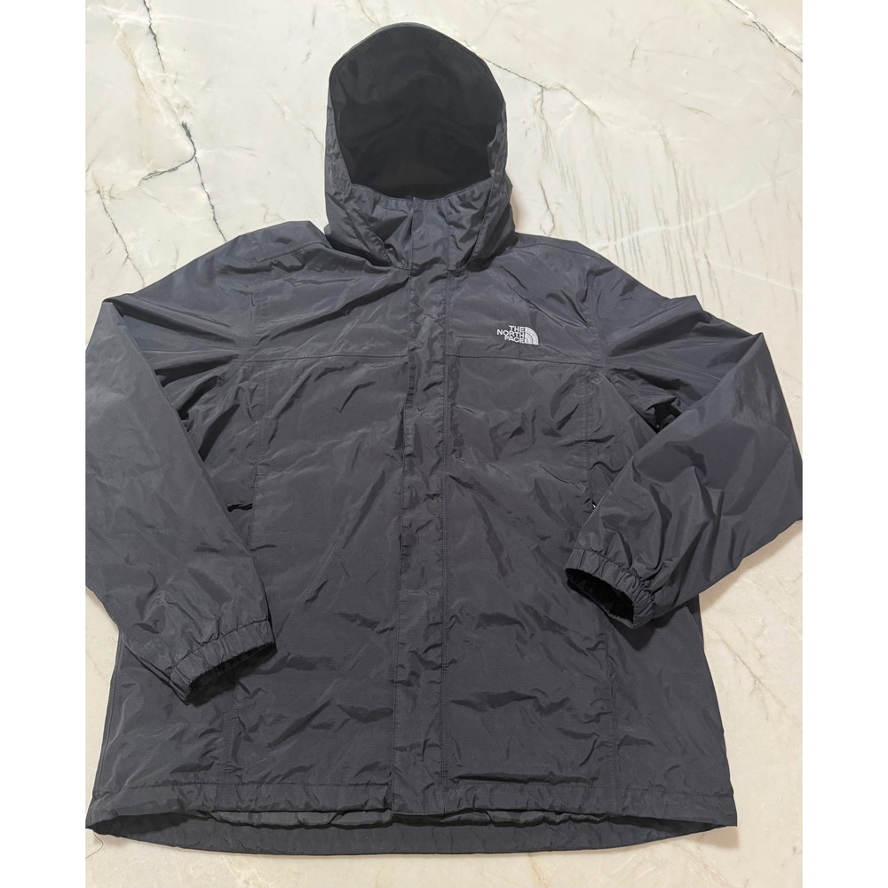 The North Face Mens XL Black Resolve 2 Waterproof Rain Jacket Hooded NF0A2VD5